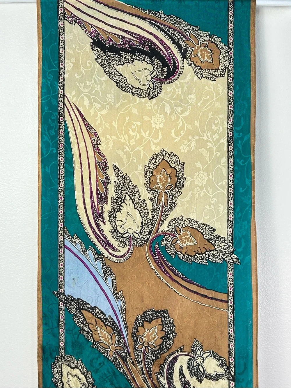Oscar De La Renta Vintage Silk Floral Paisley Scarf